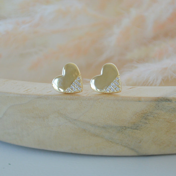 Shimmer Heart Studs