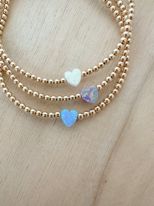 Tiny Opal Heart Bracelet