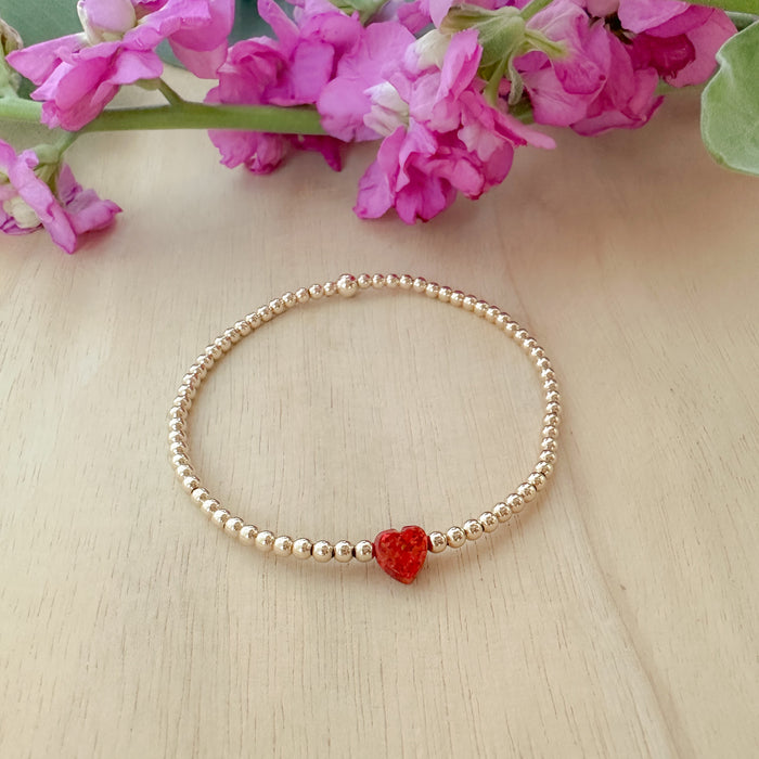 Tiny Opal Heart Bracelet