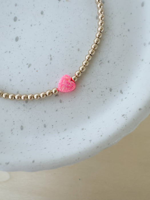 Tiny Opal Heart Bracelet