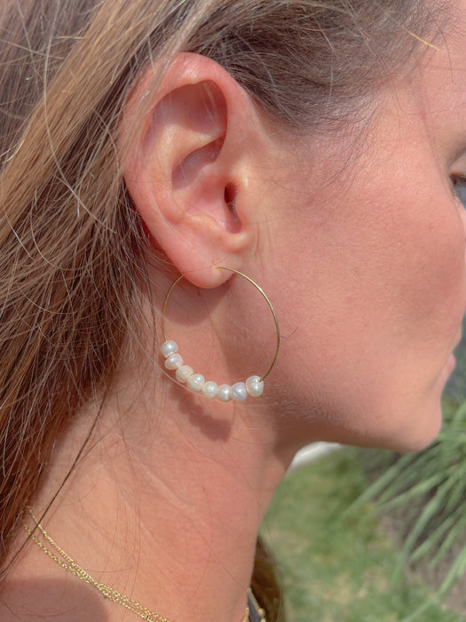 Freshwater Pearl Hoops