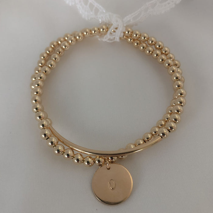 Letter Disc Bracelet