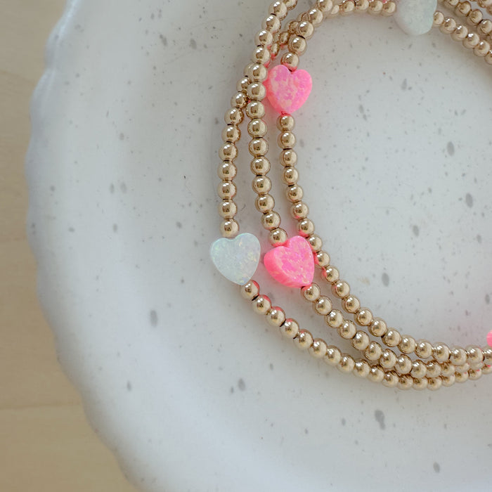 Tiny Opal Heart Bracelet