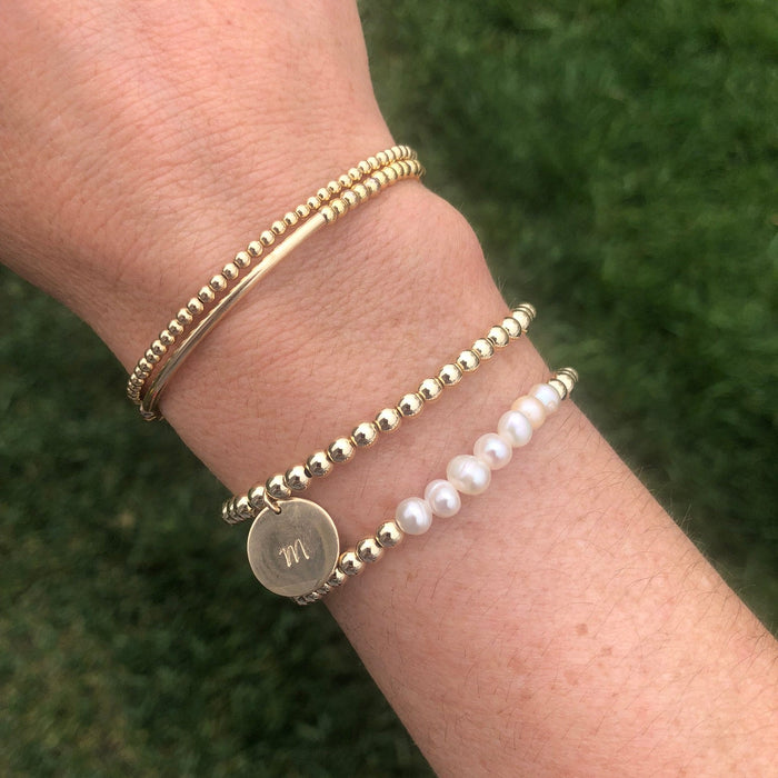 Letter Disc Bracelet