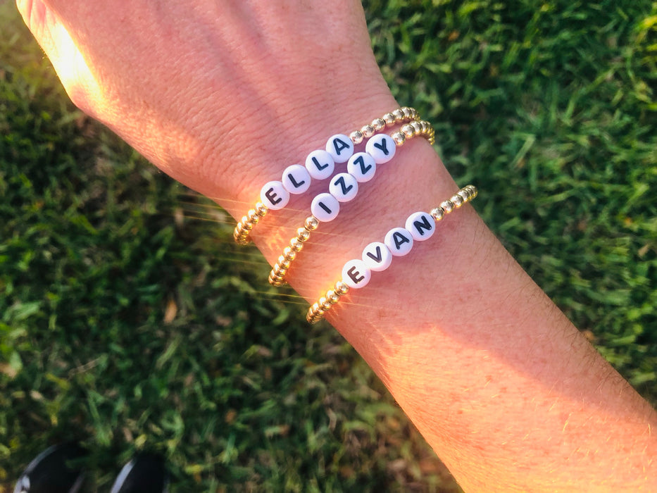 Name bracelet - White + Black