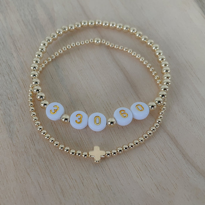 Gold Cross Beaded Bracelet