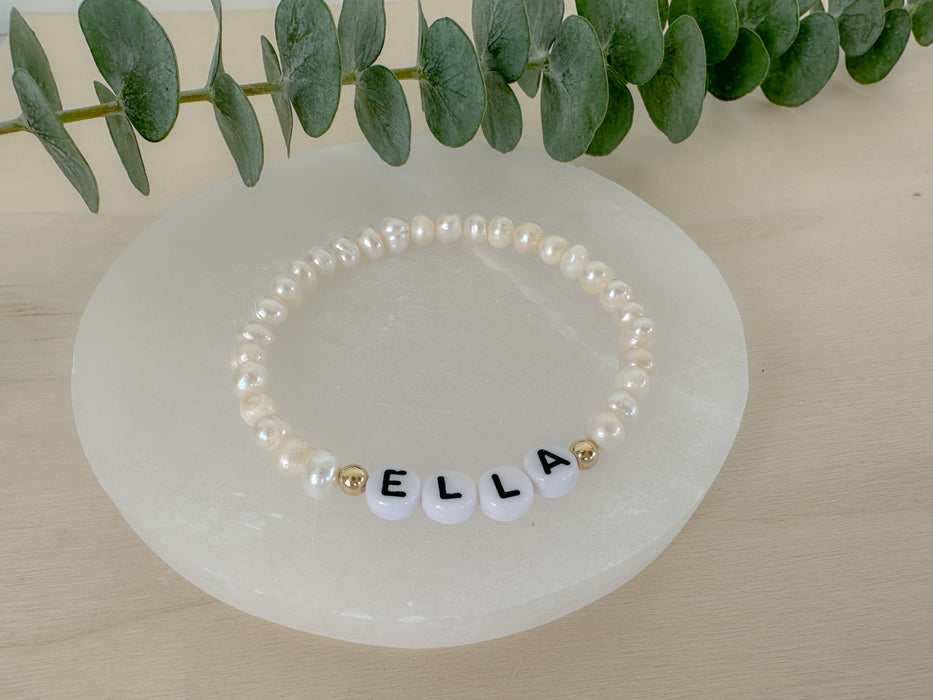 Freshwater Pearl Name Bracelet