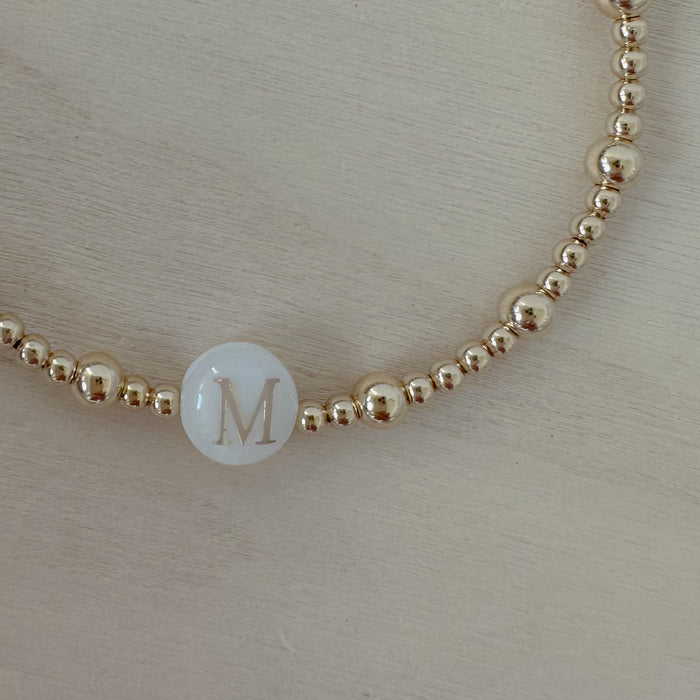 Mother of Pearl Initial Bracelet