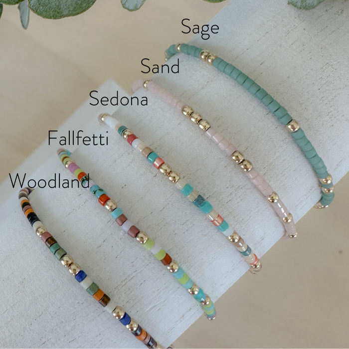 Delica Seed Bead Bracelets: vibrant, stackable, and affordable—perfect for adding seasonal, team, or favorite colors to your jewelry stack.