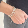 Minimalist yet luxurious, the Luxe Mixed Metal Rondelle Bracelet pairs sterling silver with golden pops. A must-have stacking bracelet for mixed metal jewelry lovers.