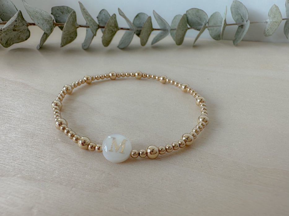 Mother of Pearl Initial Bracelet