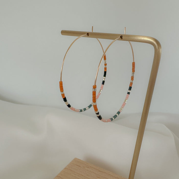 Boho Beaded Hoops