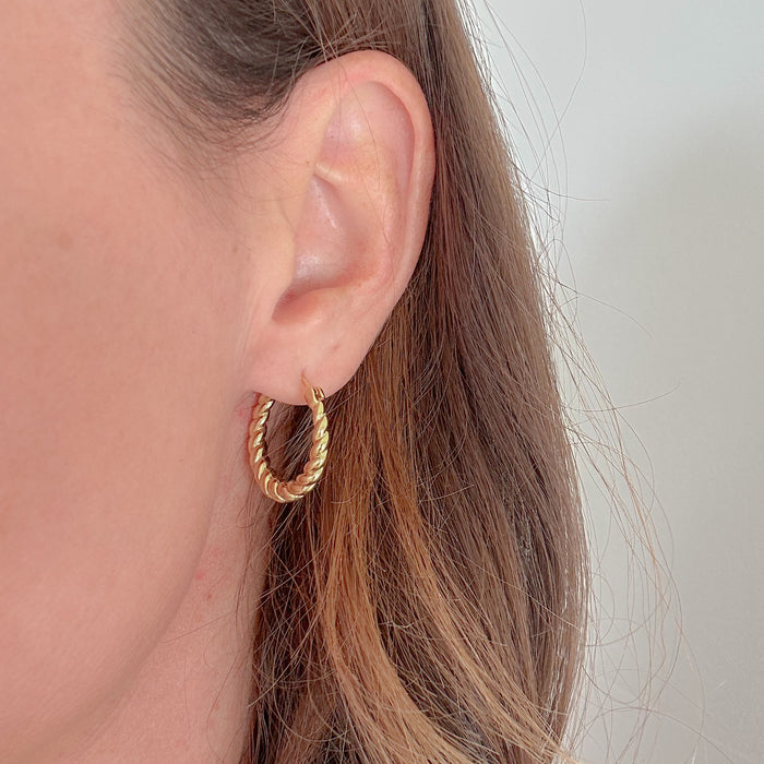 Golden Twist Hoops