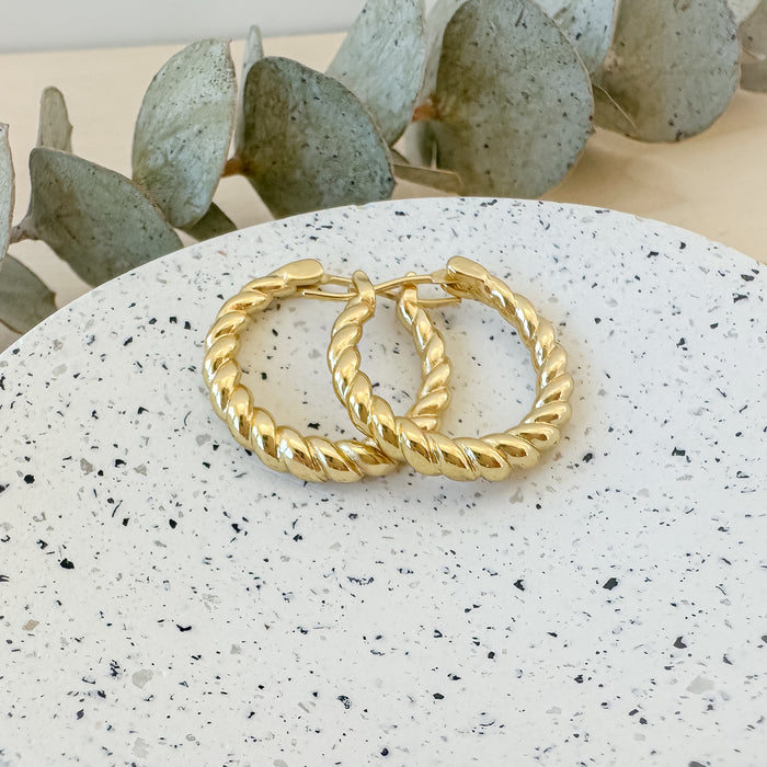 Golden Twist Hoops